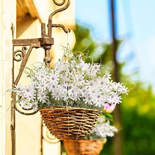 6 Bundles Artificial Wildflowers Daisy Fake Greenery Plastic Silk 05white