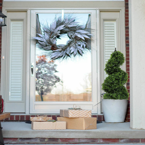 43 Inch 2 Pack Artificial Spiral Plants Green Topiary Tree